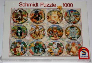 Puzzle Bunte Katzenwelt